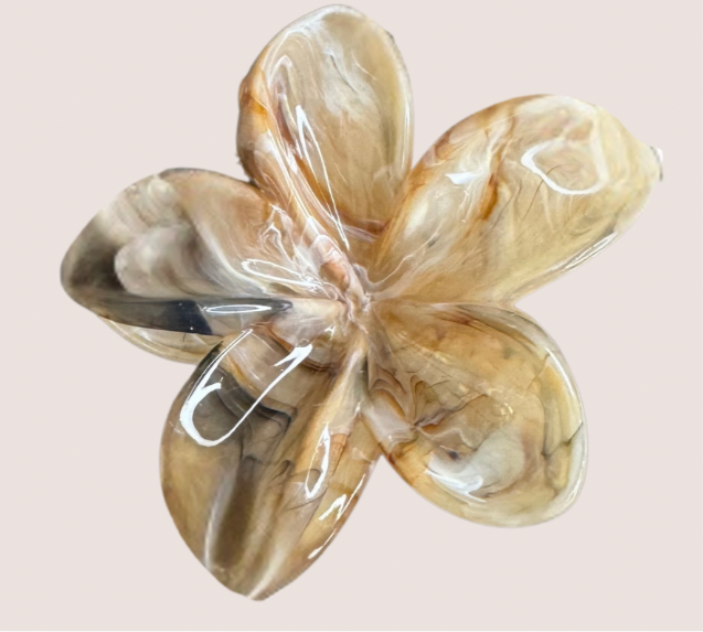 Marble Flower Hair Clip