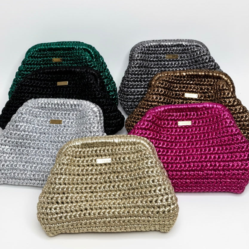 Nuit Metallic Crochet Bags