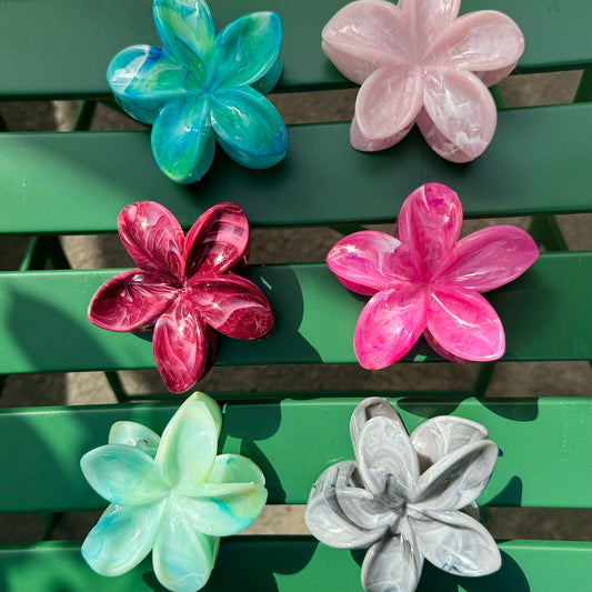 Marble Flower Hair Clip