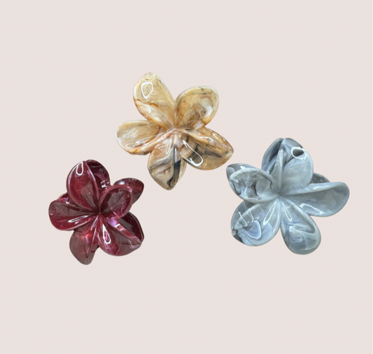 Marble Flower Hair Clip