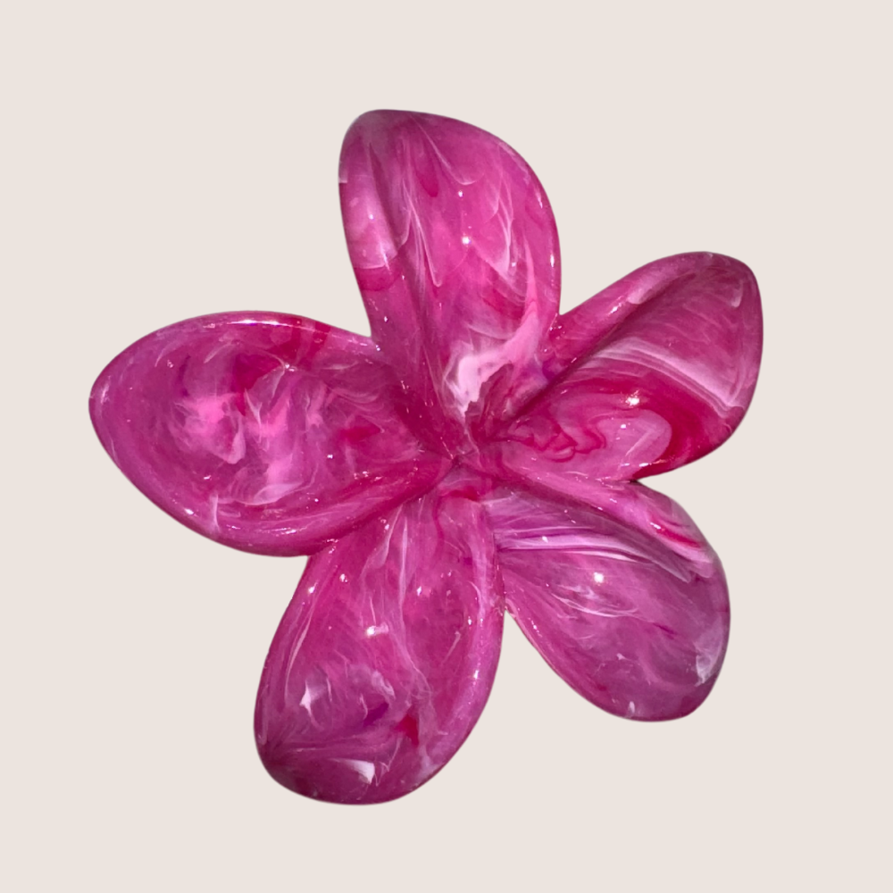 Marble Flower Hair Clip