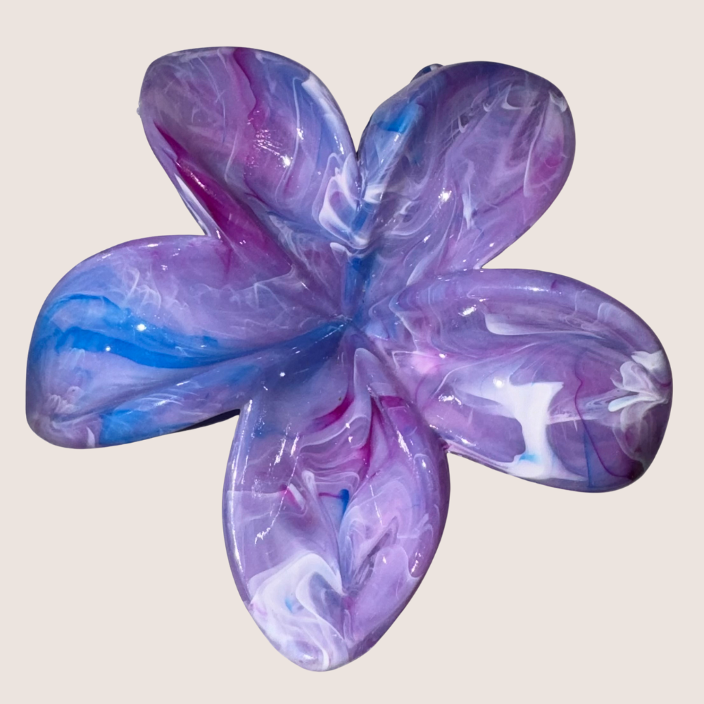 Marble Flower Hair Clip