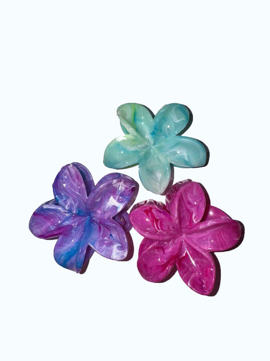 Marble Flower Hair Clip